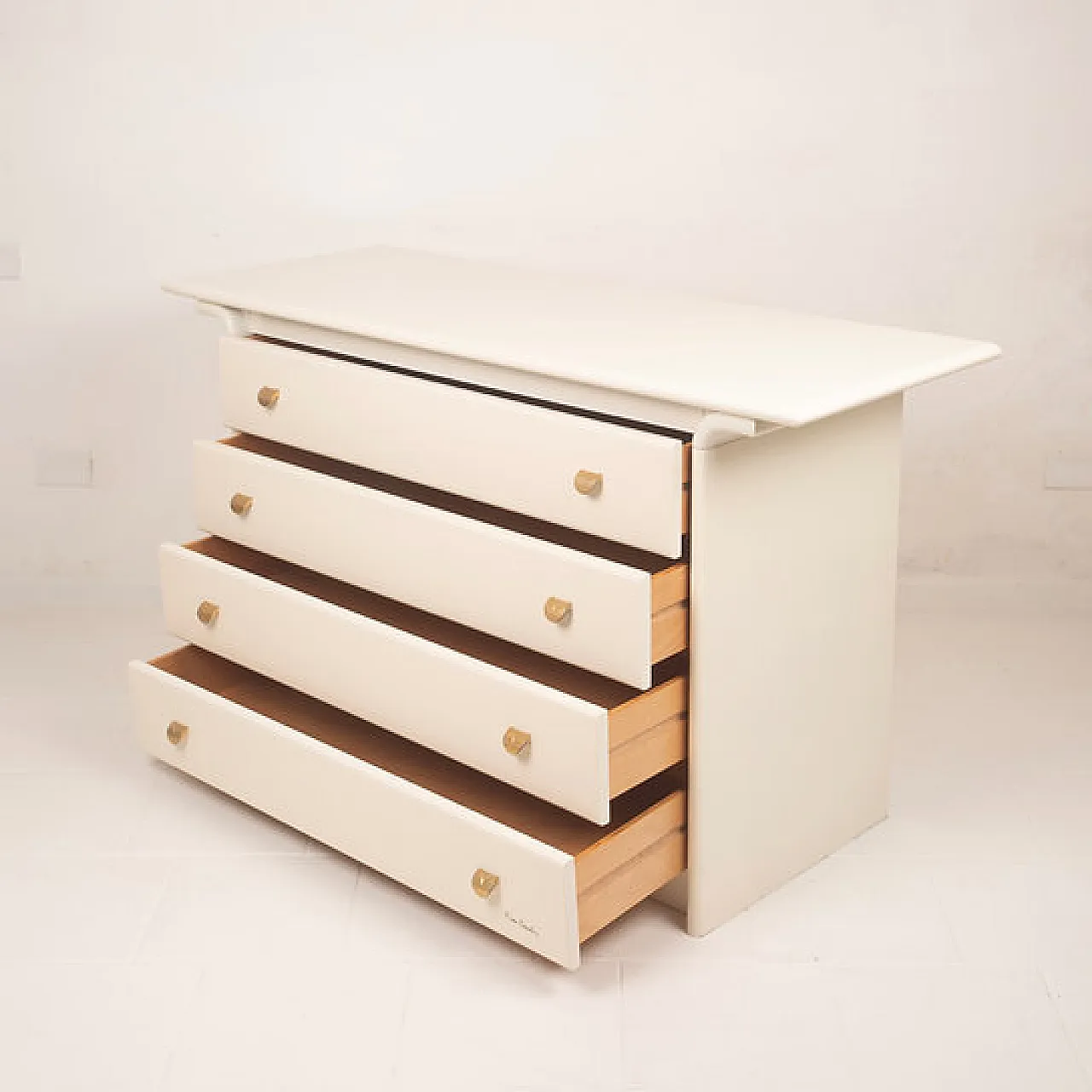 Cream lacquered chest of drawers by Pierre Cardin, 1980s 9