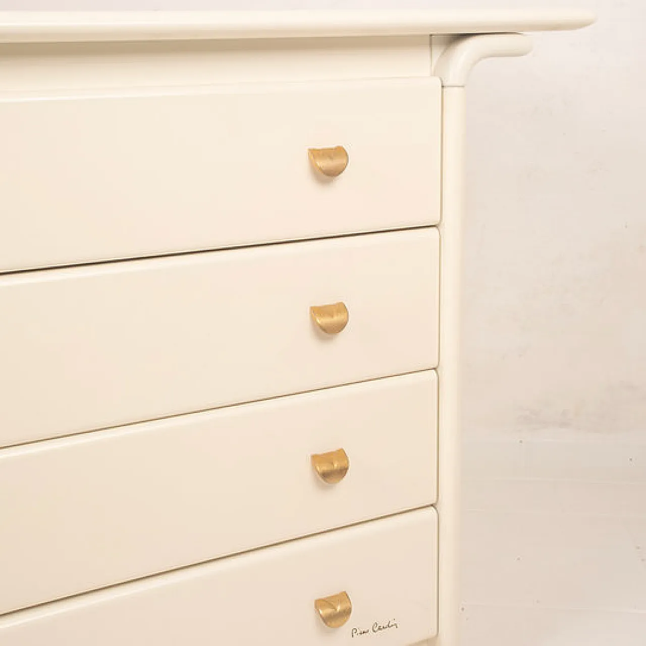 Cream lacquered chest of drawers by Pierre Cardin, 1980s 10