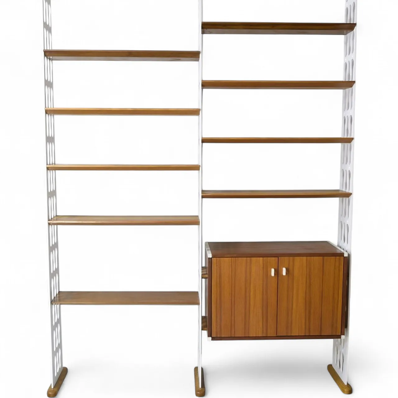 Libreria Misia Arte Mid-Century in teak e metallo laccato, anni '60 11