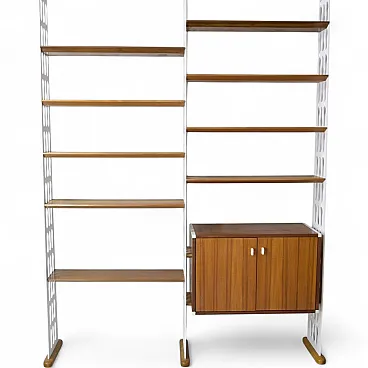 Libreria Misia Arte Mid-Century in teak e metallo laccato, anni '60