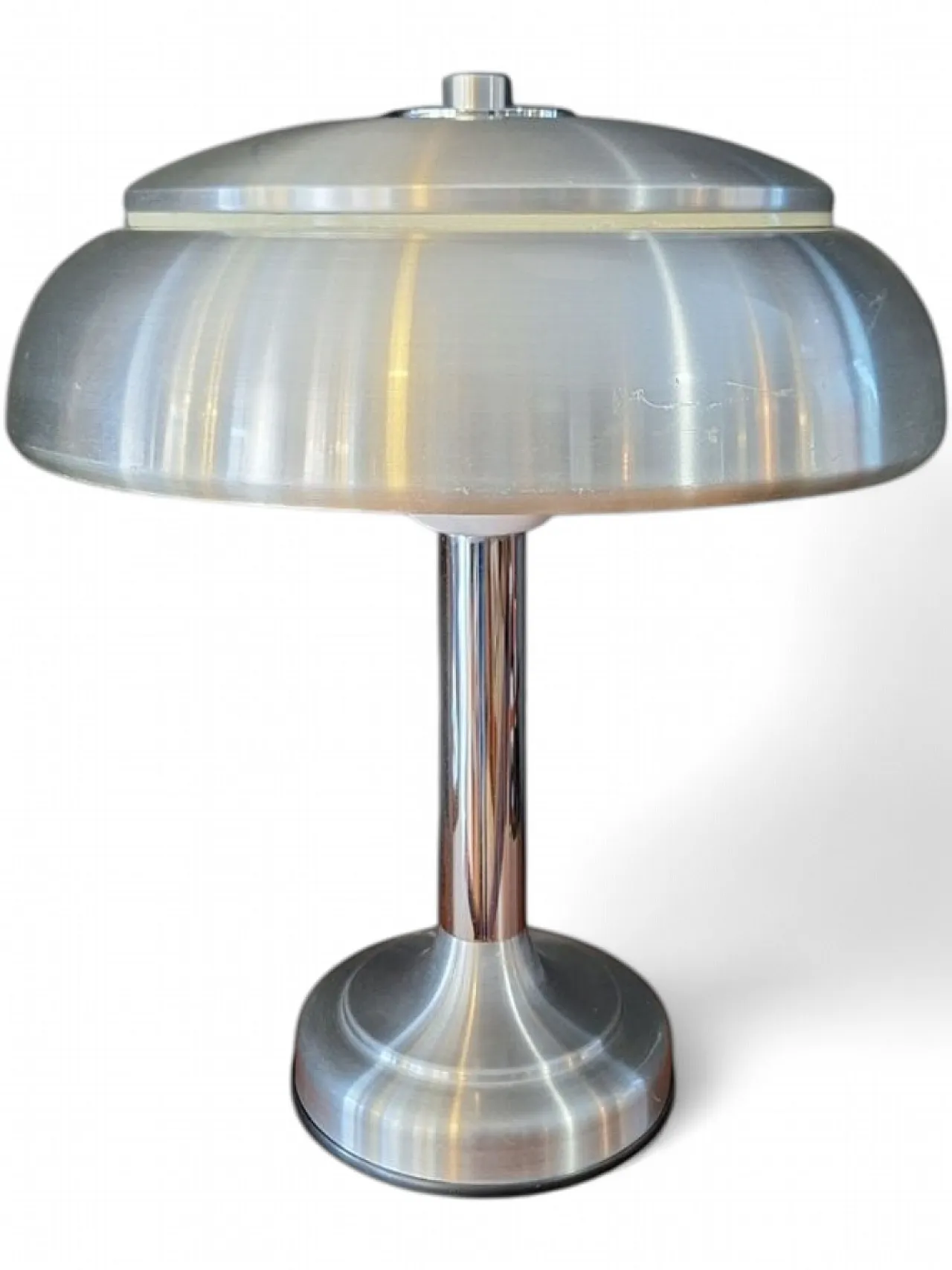 Table lamp in aluminum and enameled metal, 1970s 7