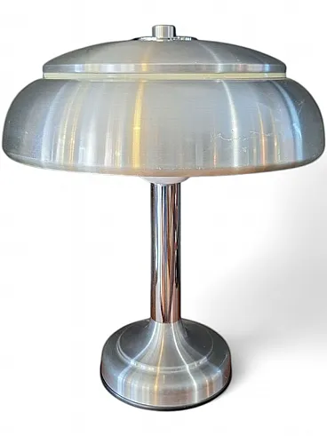 Table lamp in aluminum and enameled metal, 1970s