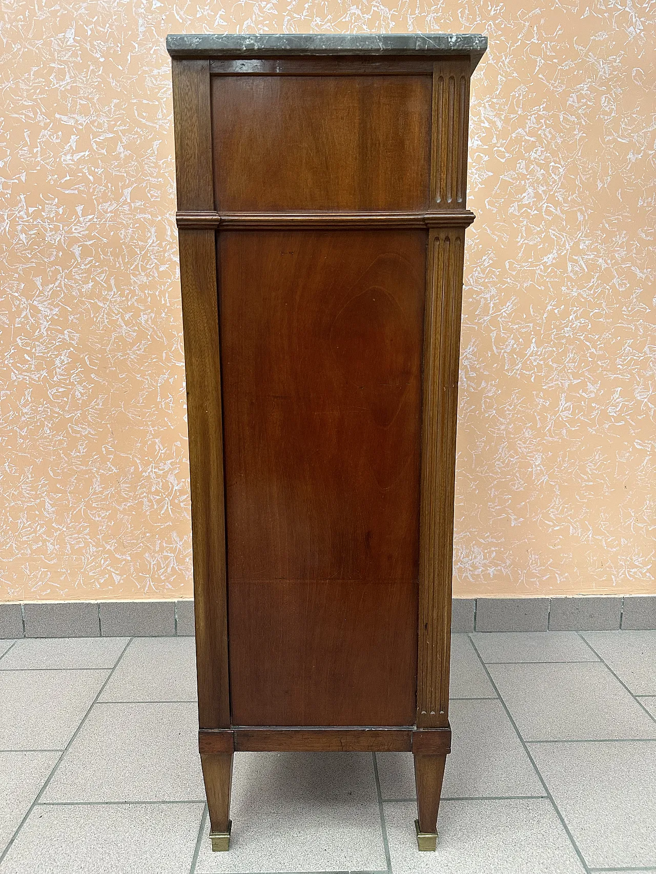 Settimanile Luigi XVI a 5 cassetti in mogano, bronzi, Francia,metà‘800 6