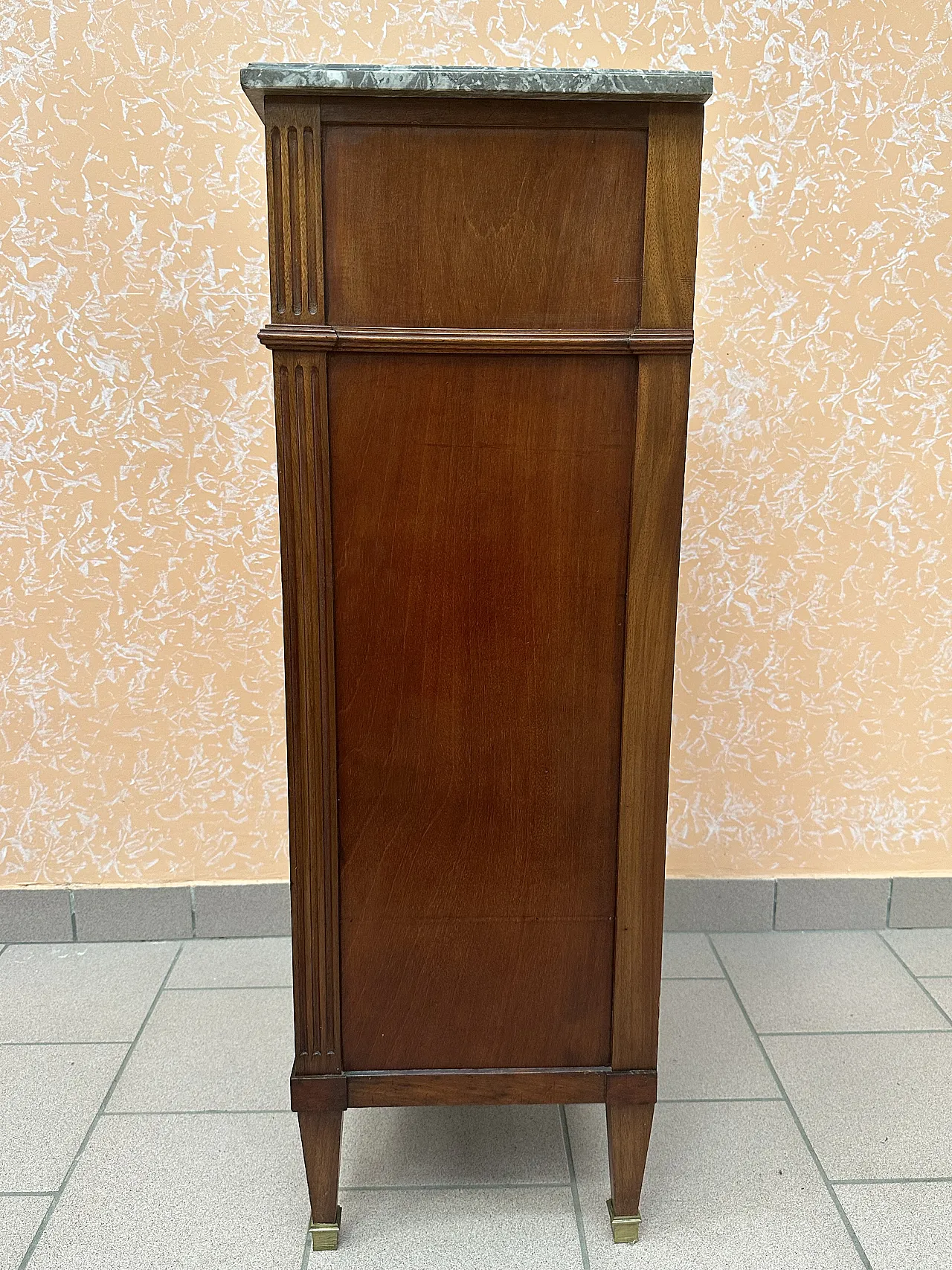 Settimanile Luigi XVI a 5 cassetti in mogano, bronzi, Francia,metà‘800 8