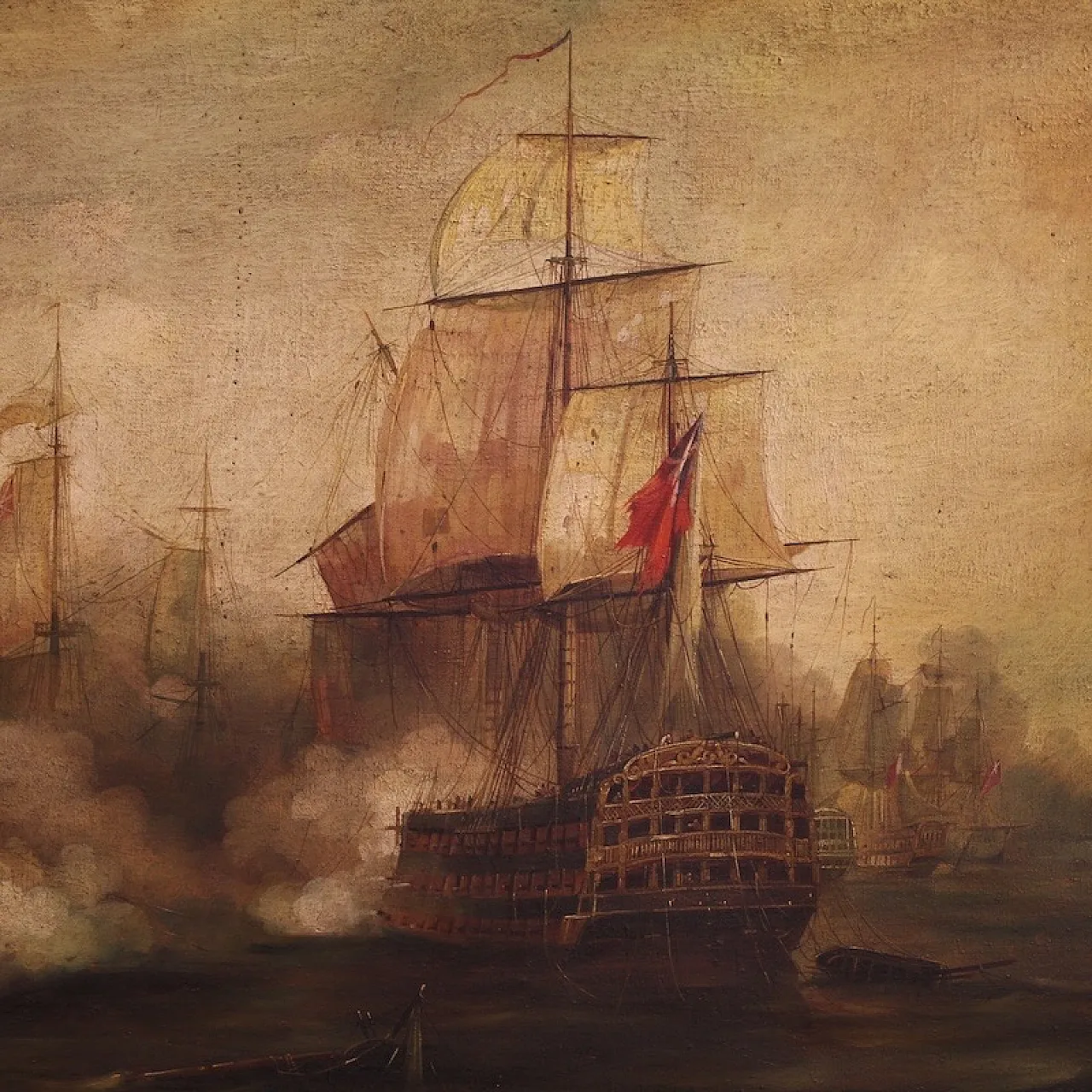 Marine painting, Battle of Trafalgar, mid-20th century 3