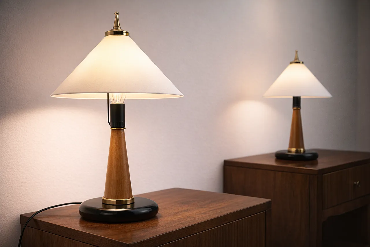 Jolly pair of table lamps, 1970s 4