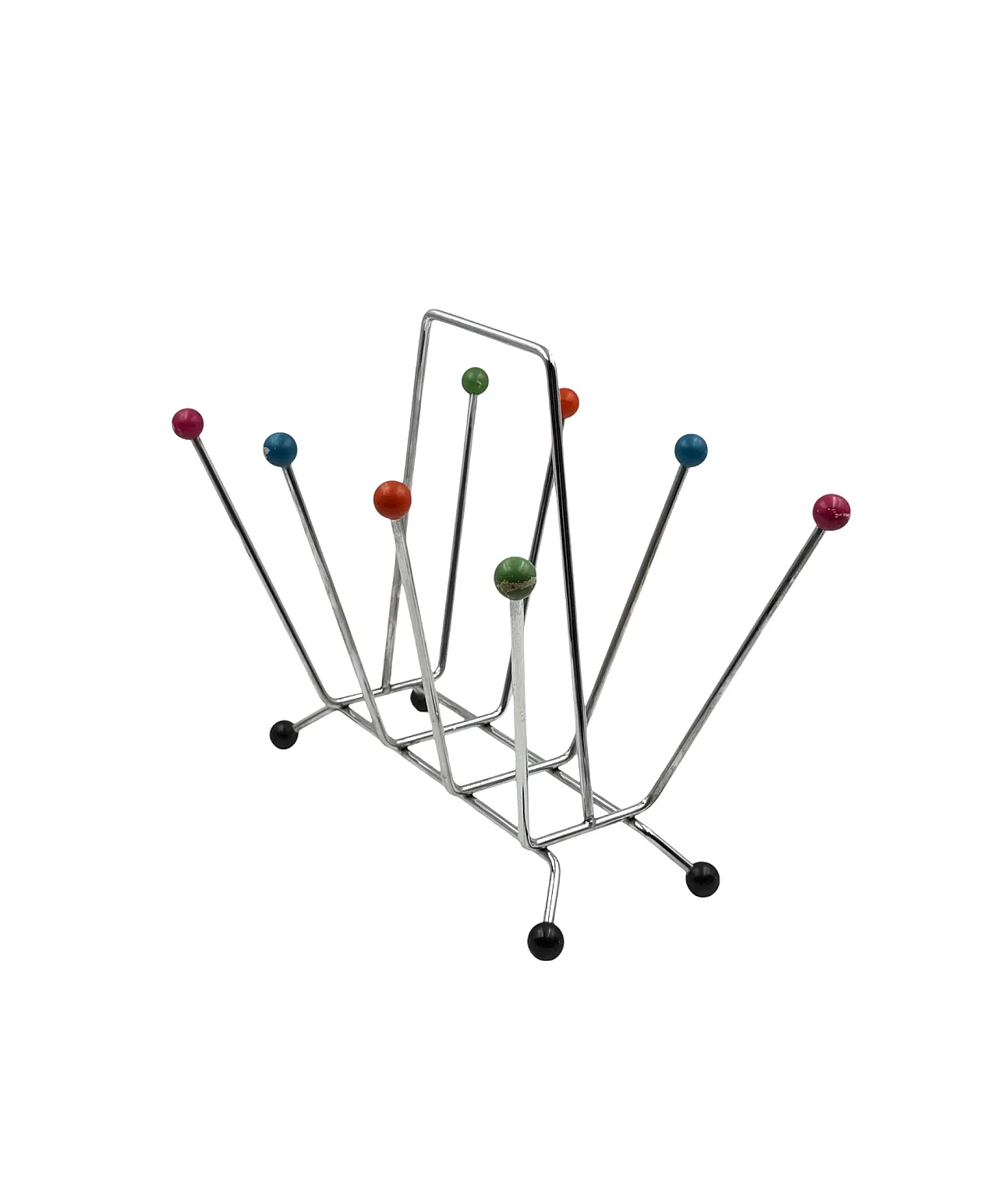 Space Age magazine rack, in the Charles and Ray Eames style, 1970 4