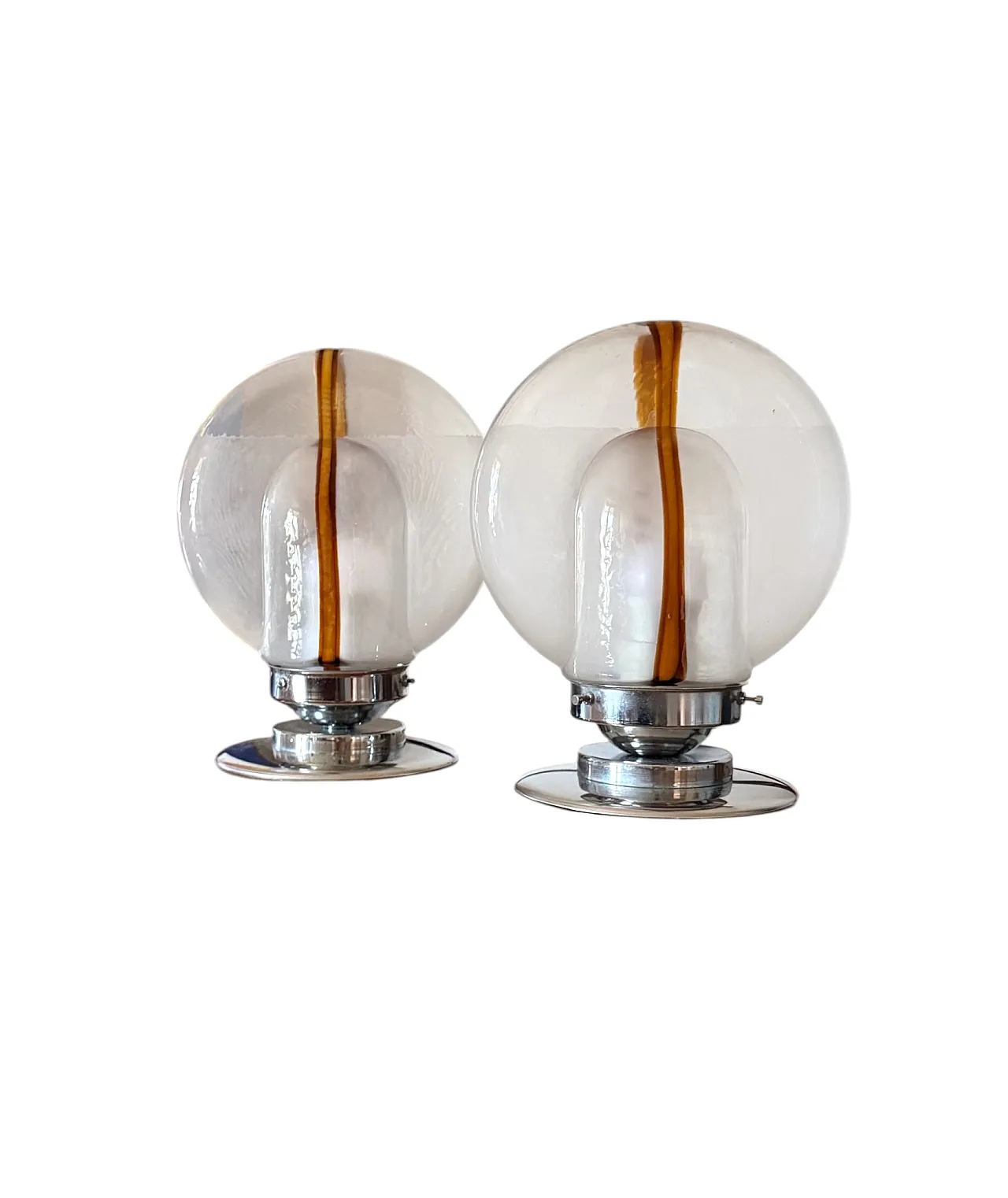 Pair of Murano glass lamps by Toni Zuccheri for Mazzega, 1970 1