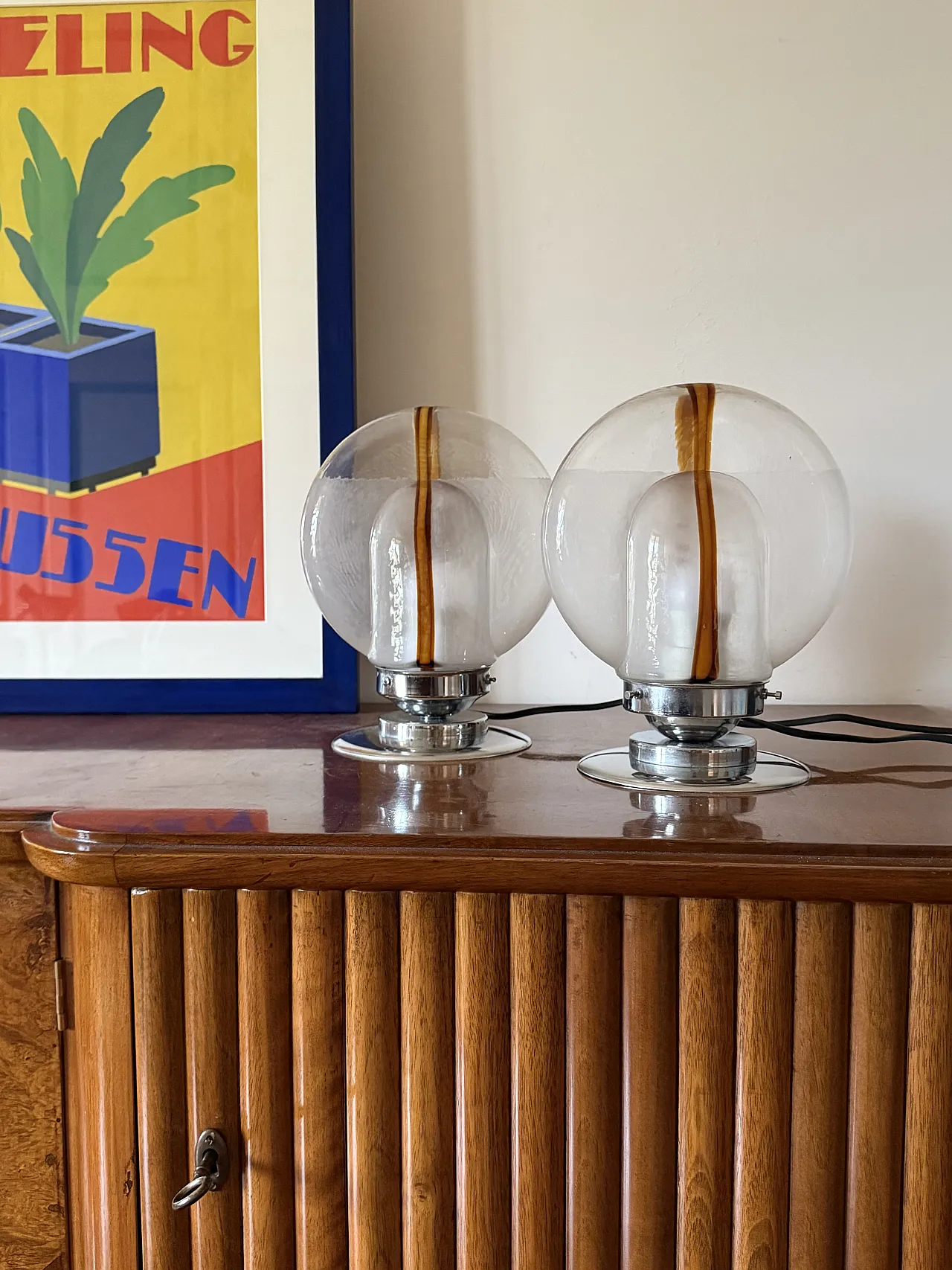 Pair of Murano glass lamps by Toni Zuccheri for Mazzega, 1970 2