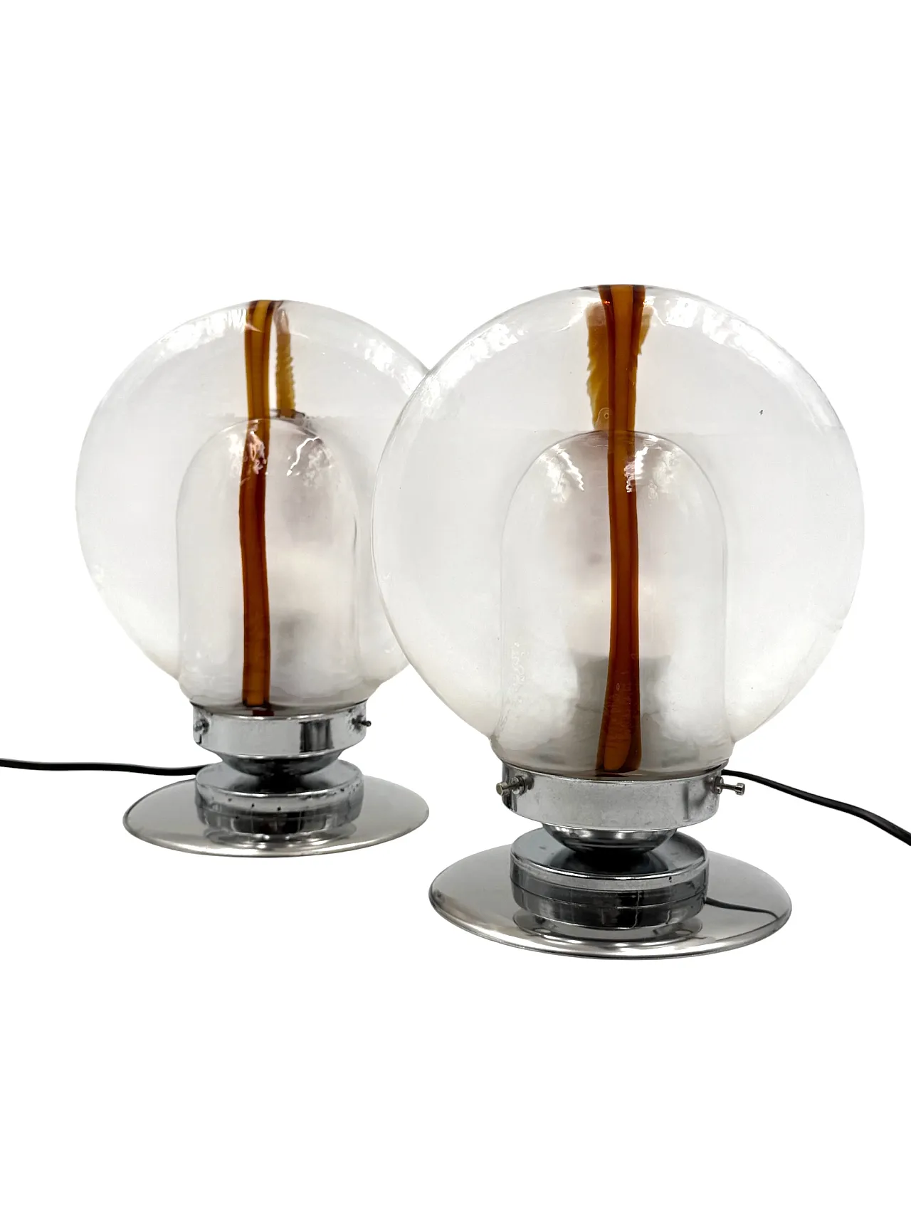 Pair of Murano glass lamps by Toni Zuccheri for Mazzega, 1970 3