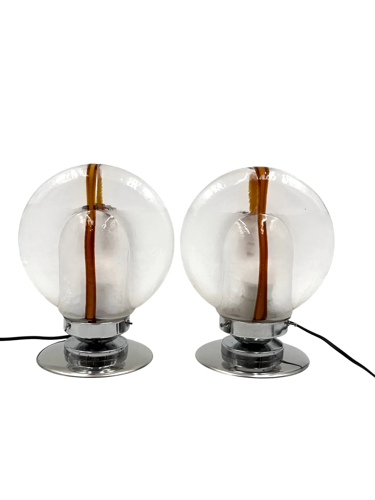 Pair of Murano glass lamps by Toni Zuccheri for Mazzega, 1970 4