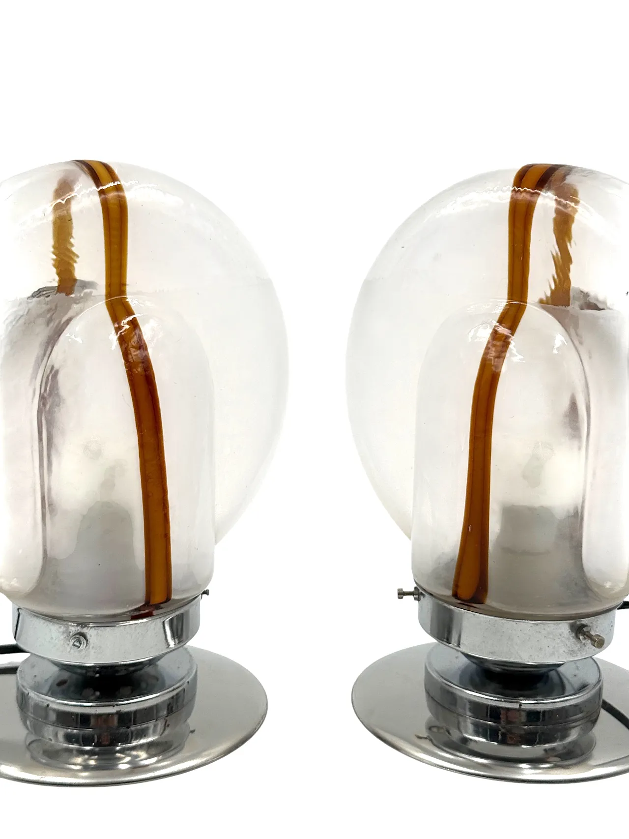 Pair of Murano glass lamps by Toni Zuccheri for Mazzega, 1970 5