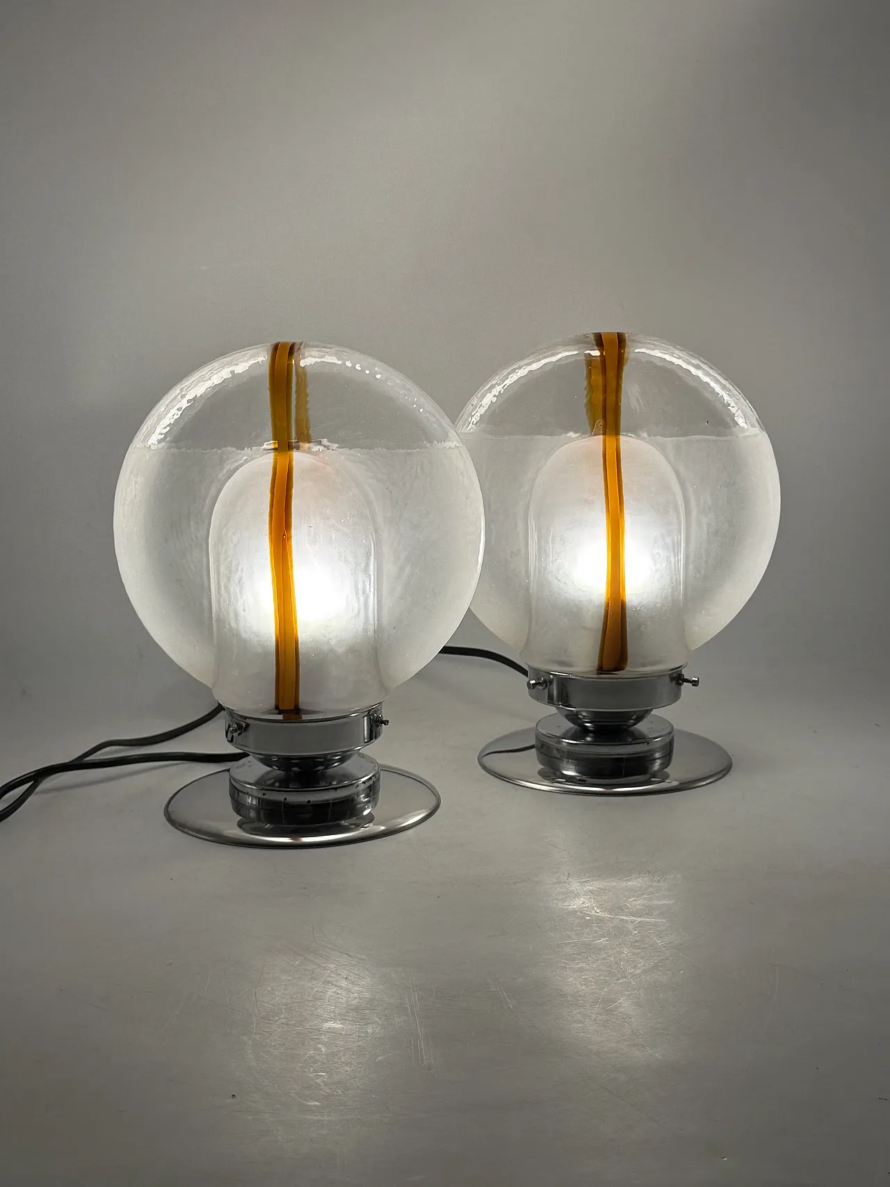 Pair of Murano glass lamps by Toni Zuccheri for Mazzega, 1970 9