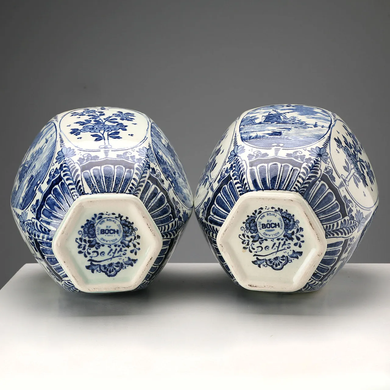 Coppia di vasi in ceramica delfts, '900 9