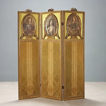 Paravento in legno dorato, primo '900