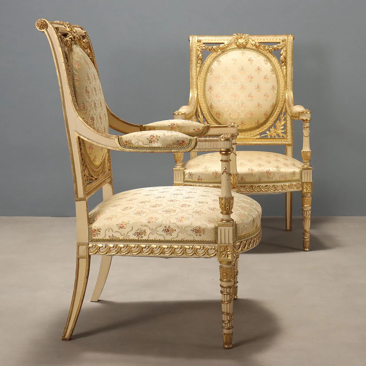 Pair of Neoclassical style armchairs, 19th century 4