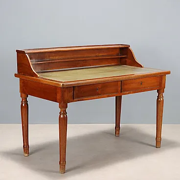 Walnut and leather desk, mid-19th century