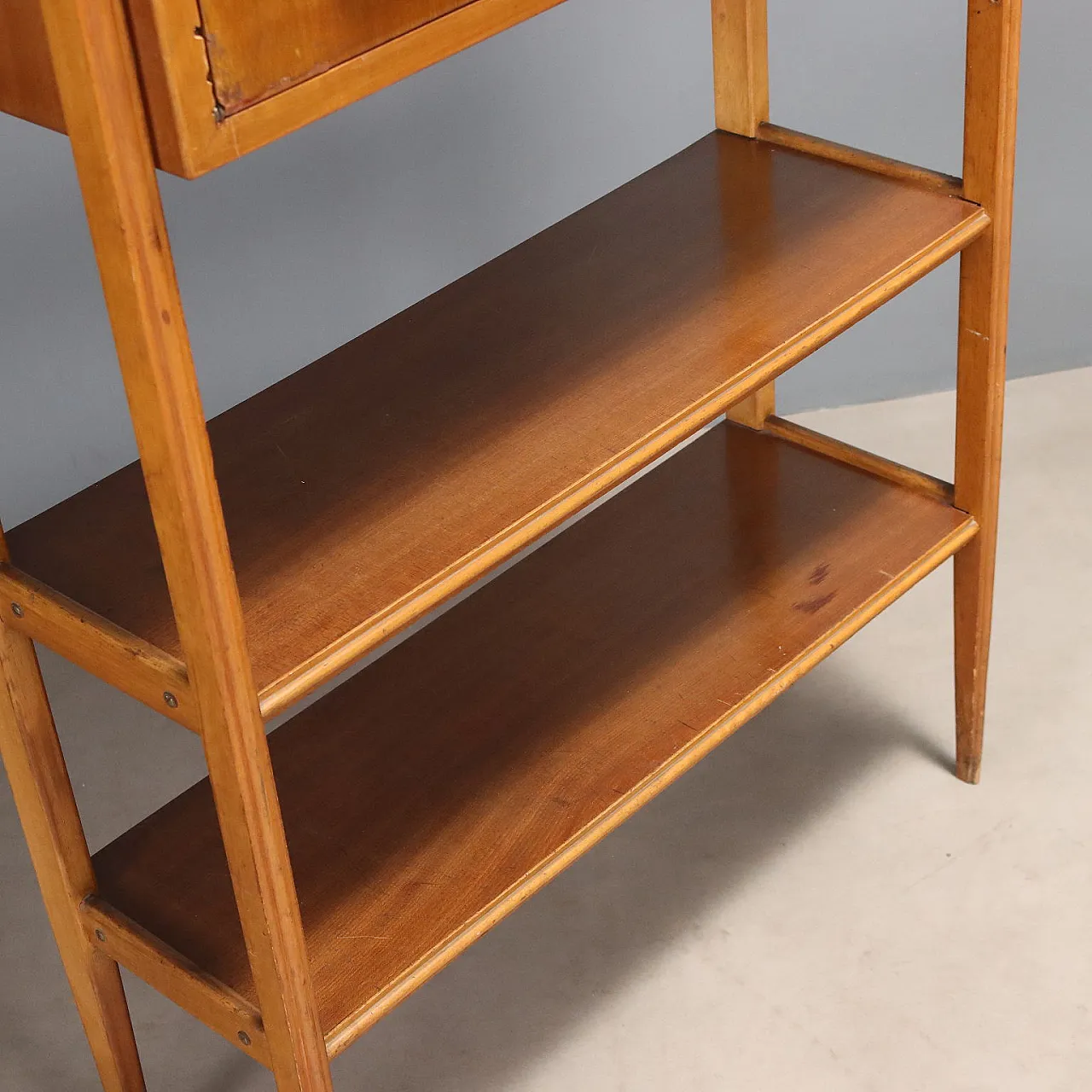 Libreria in legno con ribalta, anni '60 10