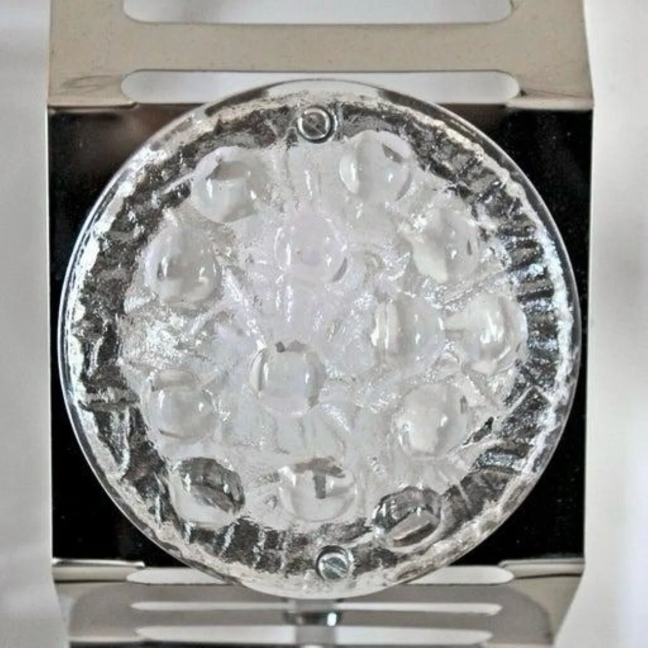 Lampada a sospensione Space Age cromata di AV Mazzega, anni '70 4