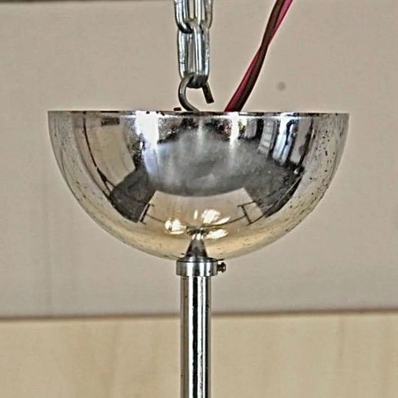 Lampada a sospensione Space Age cromata di AV Mazzega, anni '70 11