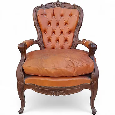 Tufted armchair with buttons, 50s