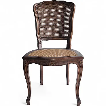 6 Louis XV style chairs in solid wood and Vienna straw, 18th century