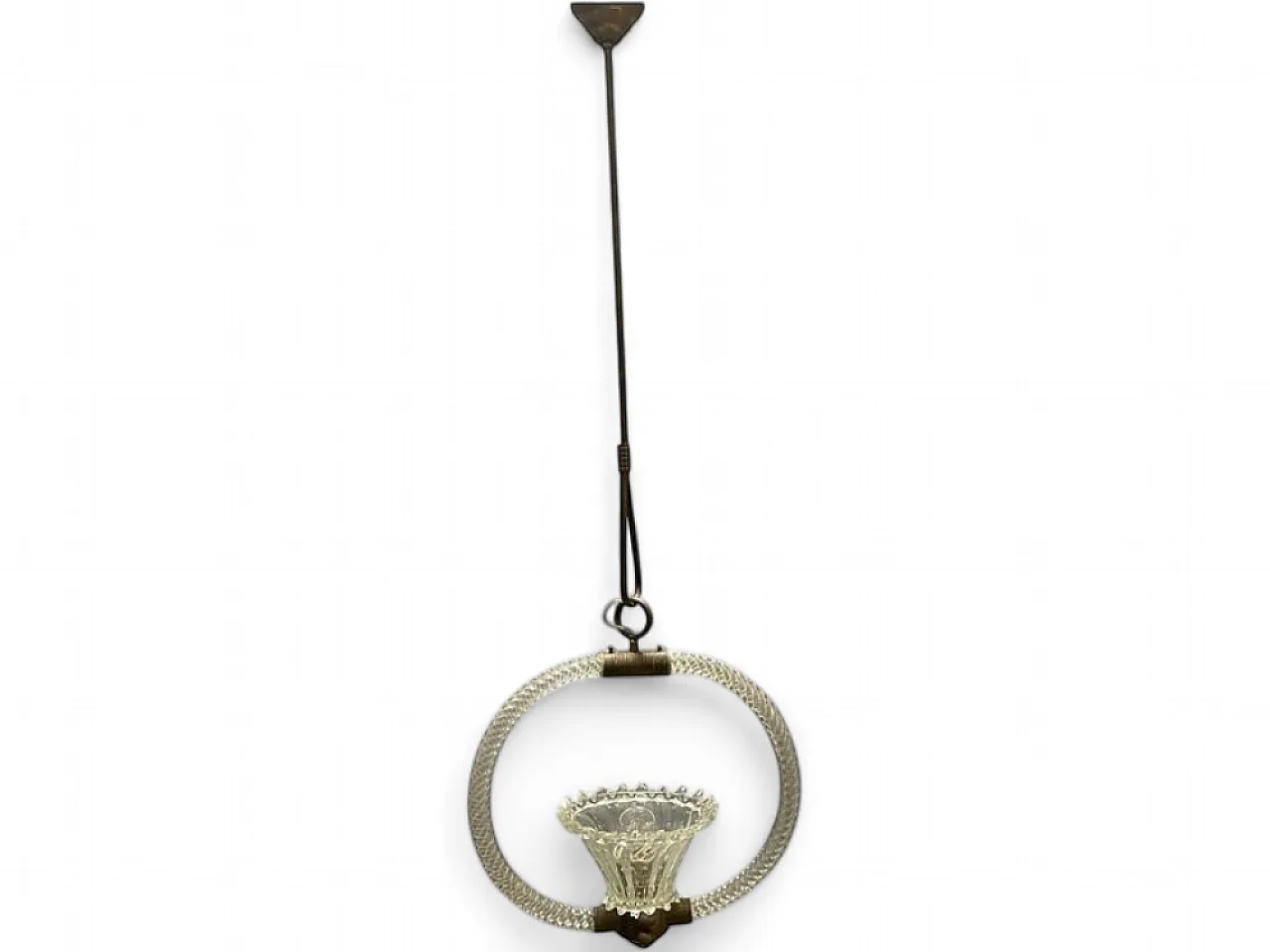 Lampada a sospensione in vetro di Murano di Barovier, anni '40 14