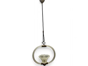 Lampada a sospensione in vetro di Murano di Barovier, anni '40