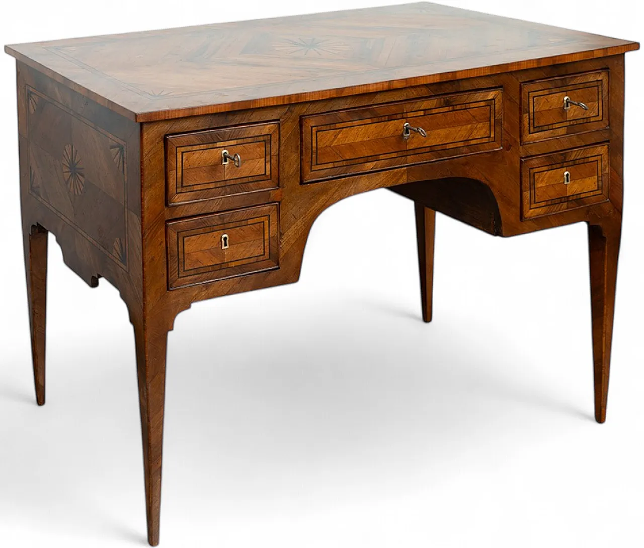 Louis XVI desk for the center of the room in briarwood, 19th century 6