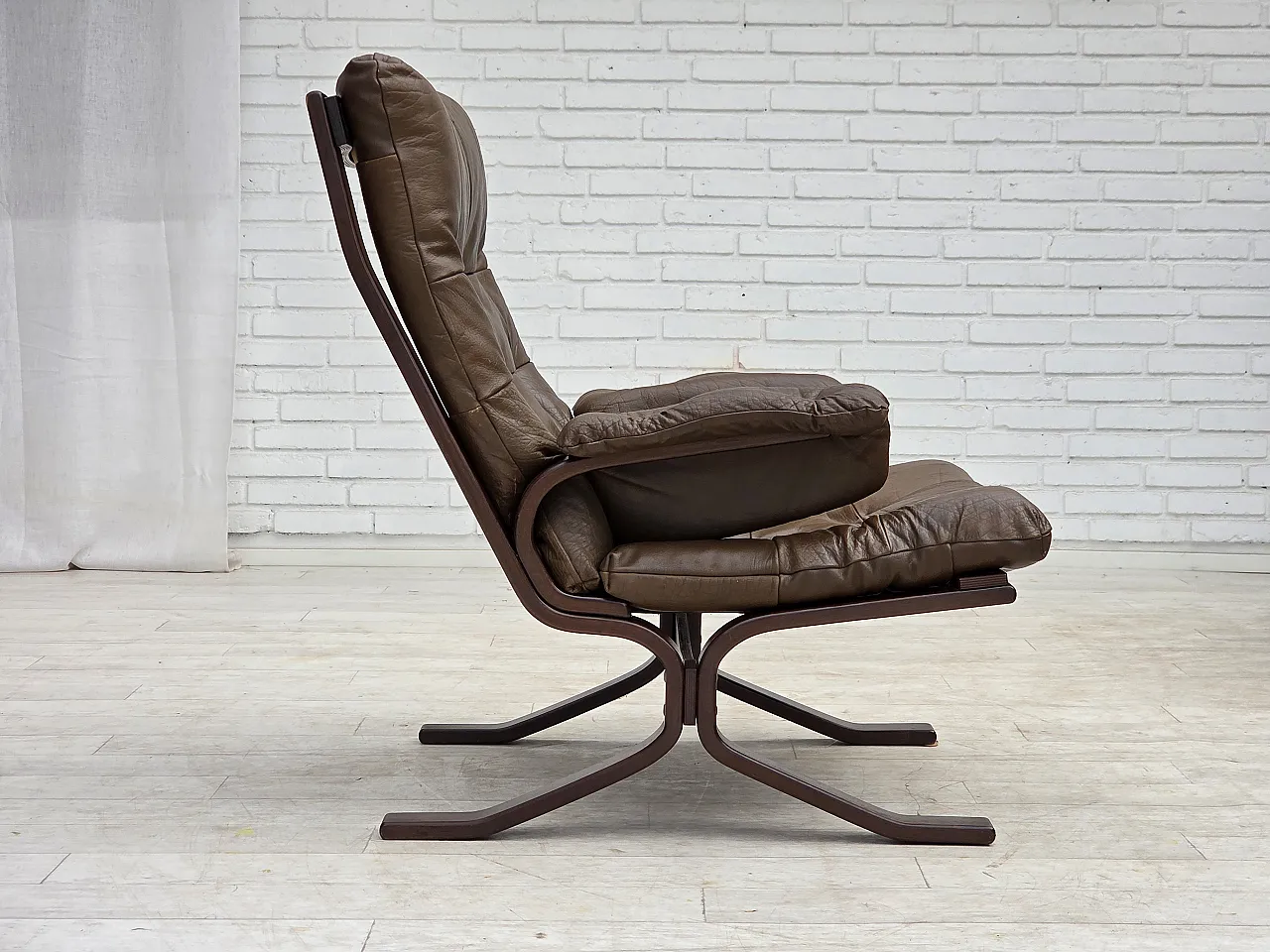 Armchair in brown furniture leather, 1970s 10