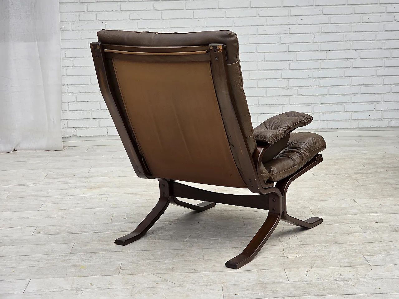 Armchair in brown furniture leather, 1970s 11