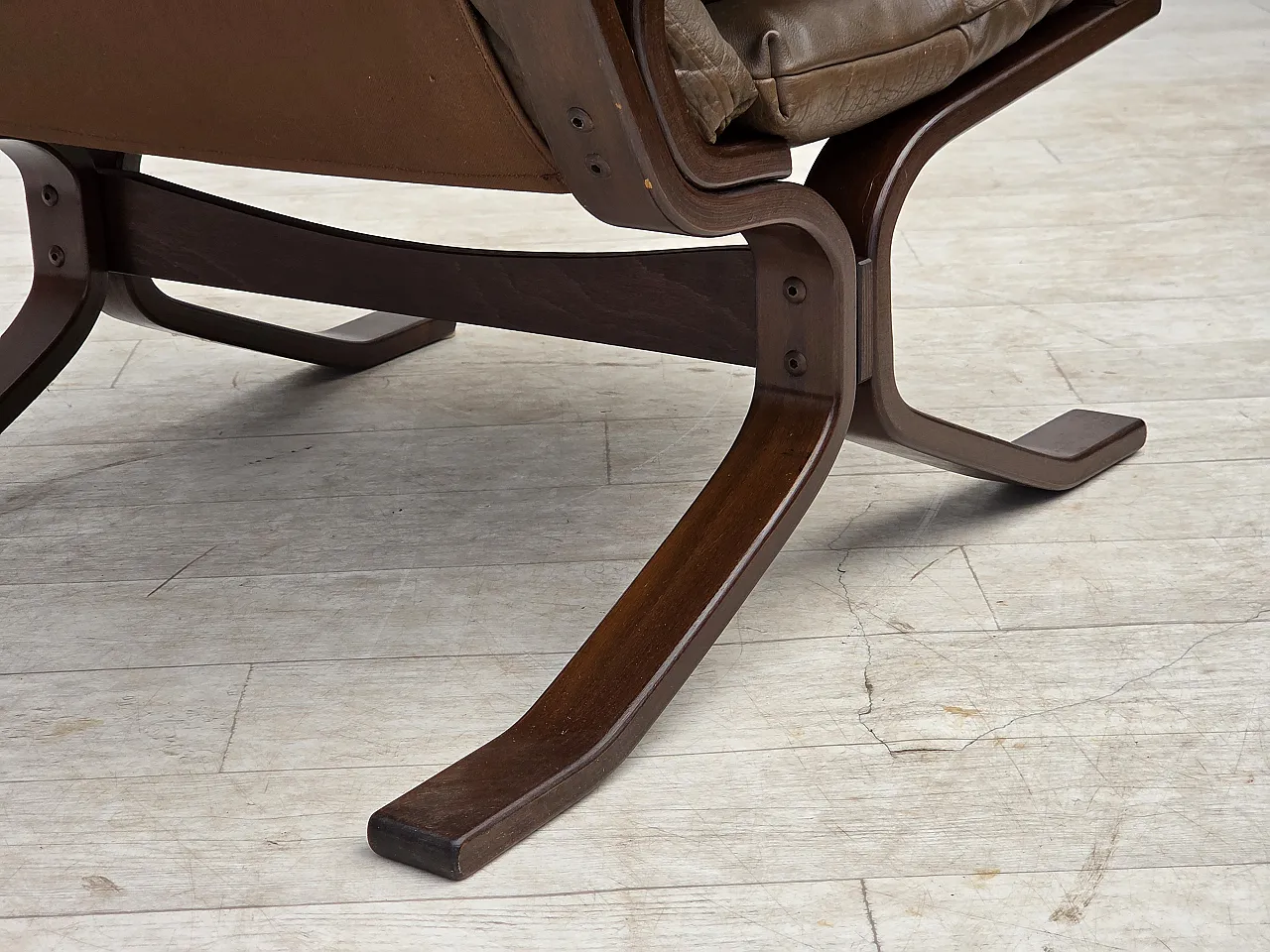 Armchair in brown furniture leather, 1970s 13