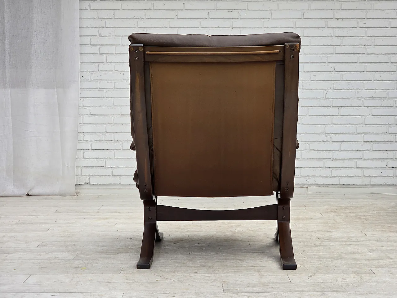 Armchair in brown furniture leather, 1970s 14