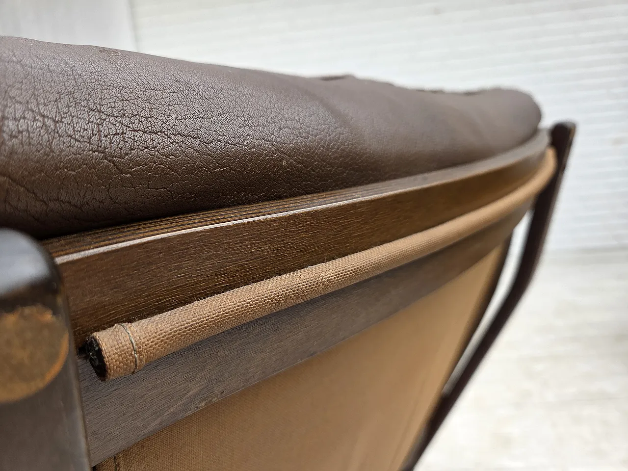 Armchair in brown furniture leather, 1970s 18