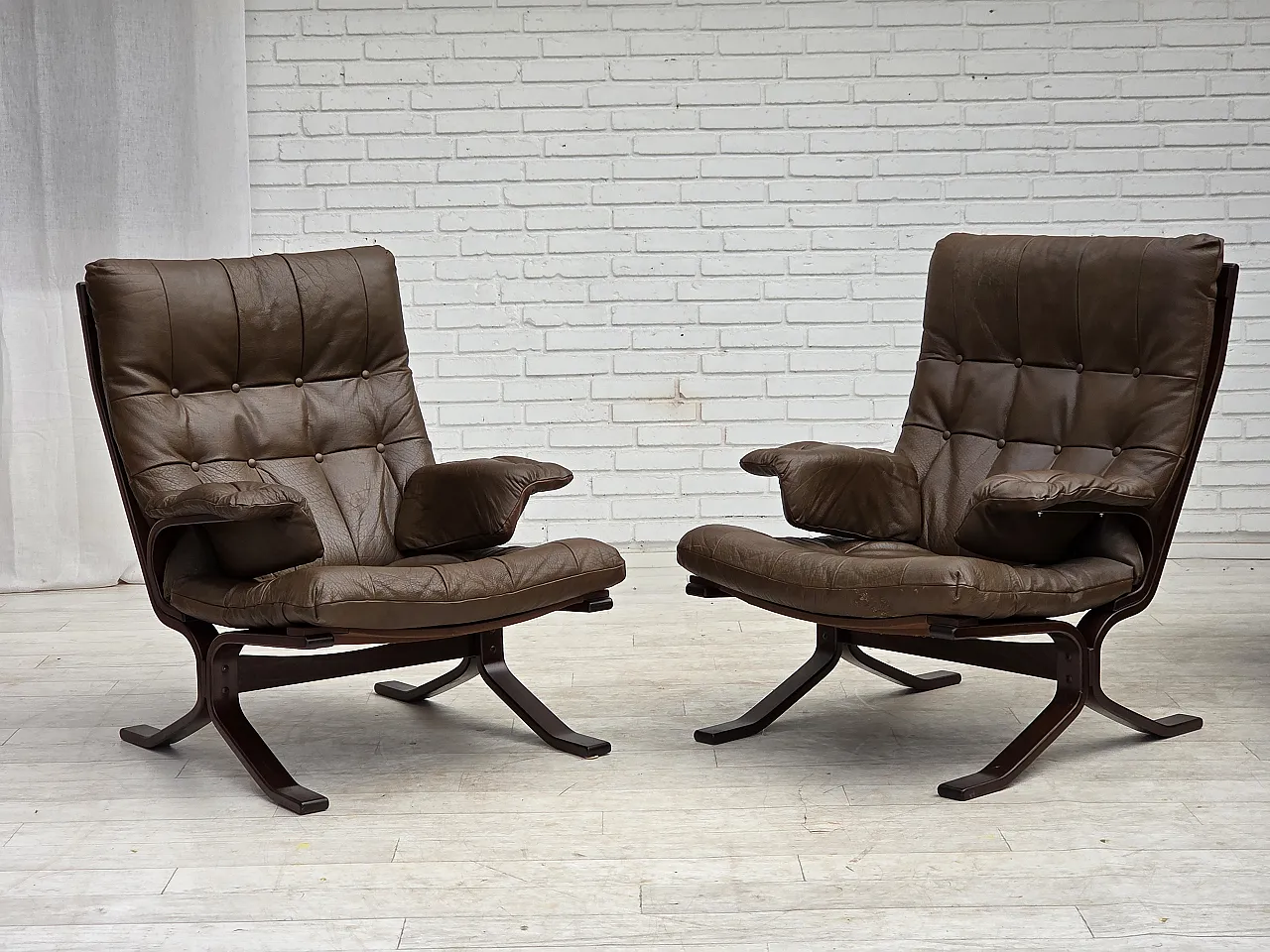 Armchair in brown furniture leather, 1970s 21