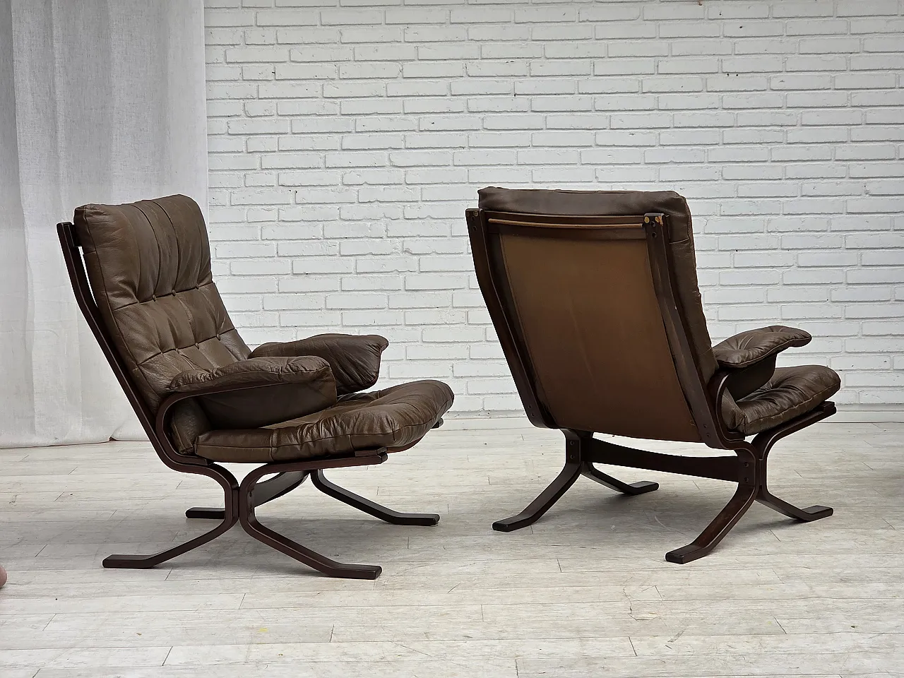 Armchair in brown furniture leather, 1970s 22