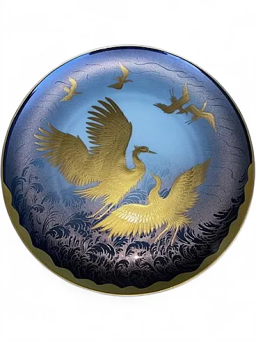Morbelli 9 Piatti Decorativi Oreficeria su Porcellana in Oro, 1970s