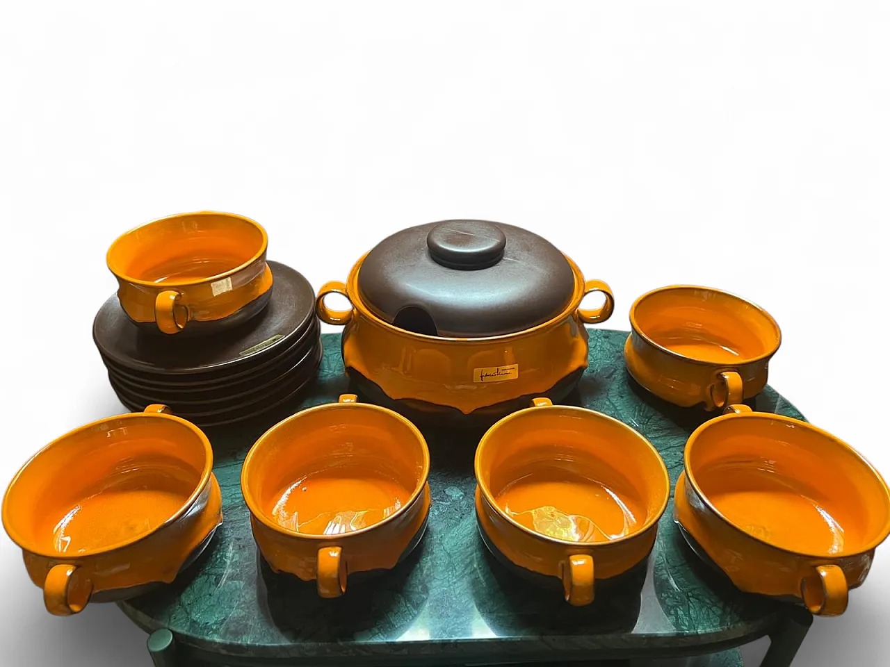 Set da brodo/zuppa di Federico Simone per Ceramiche Casarte , anni '60 6