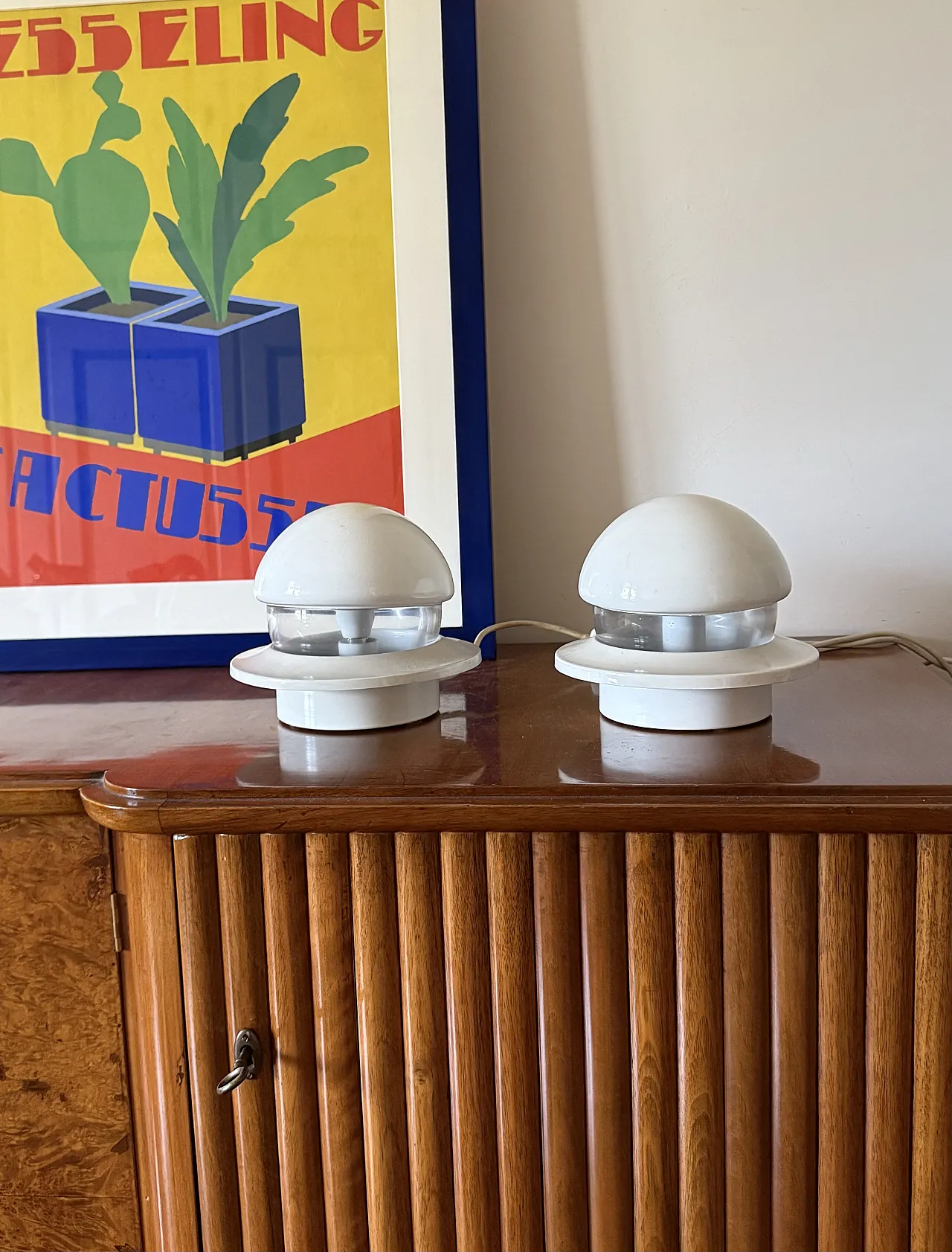 Pair of Space Age style bedside lamps, Italy, 1970 2
