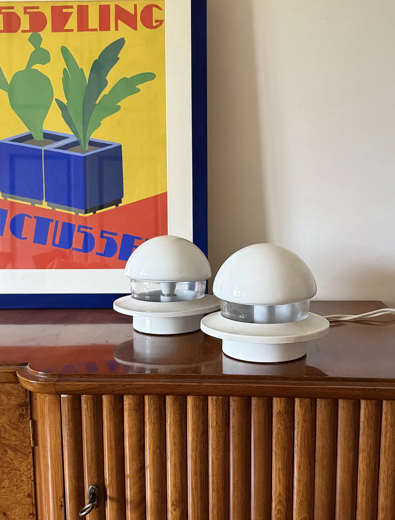 Pair of Space Age style bedside lamps, Italy, 1970 3