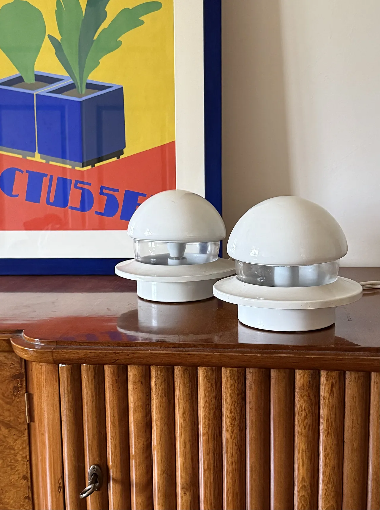 Pair of Space Age style bedside lamps, Italy, 1970 5