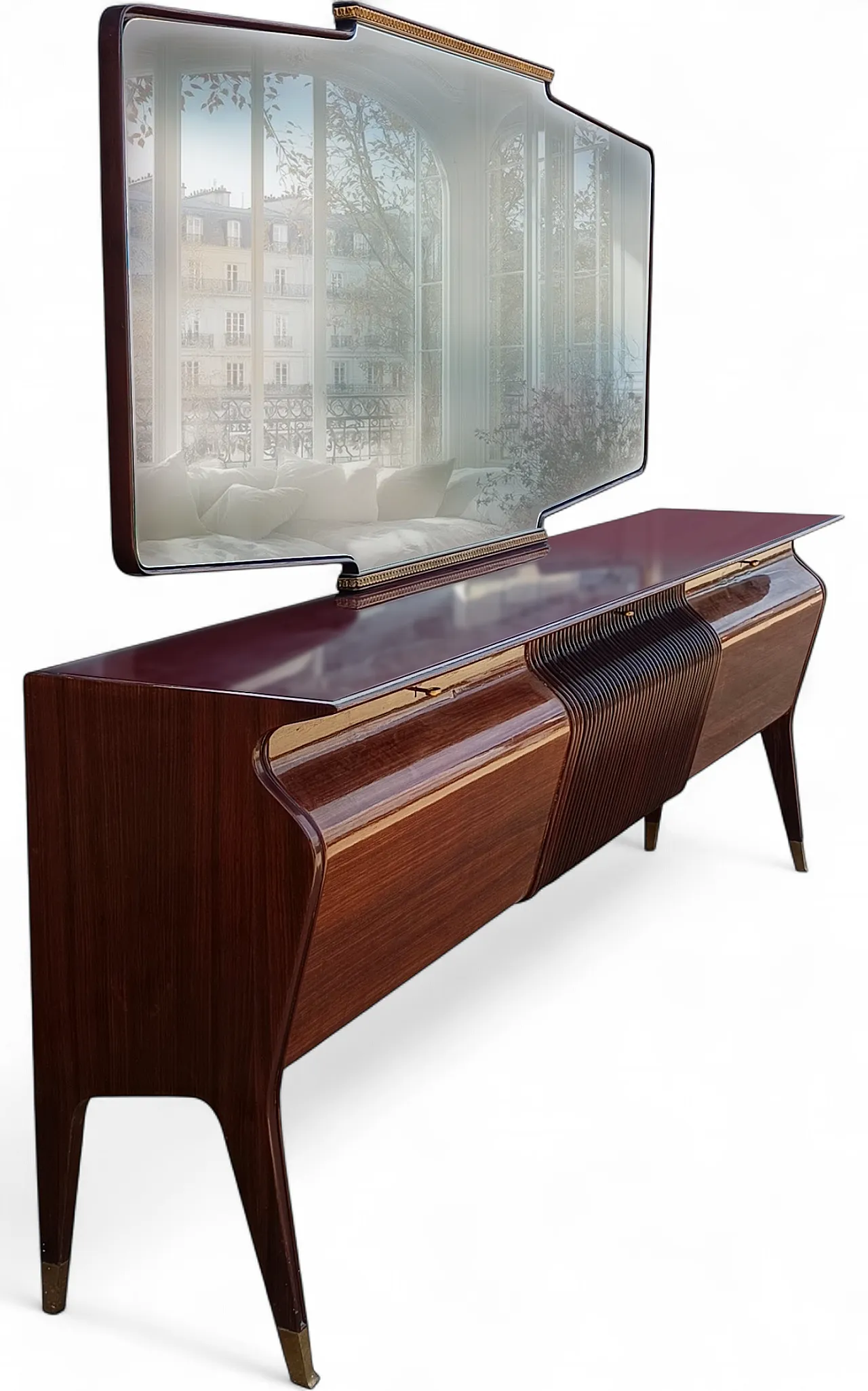 Mid-Century Italian Osvaldo Borsani sideboard with mirror, 40s 21