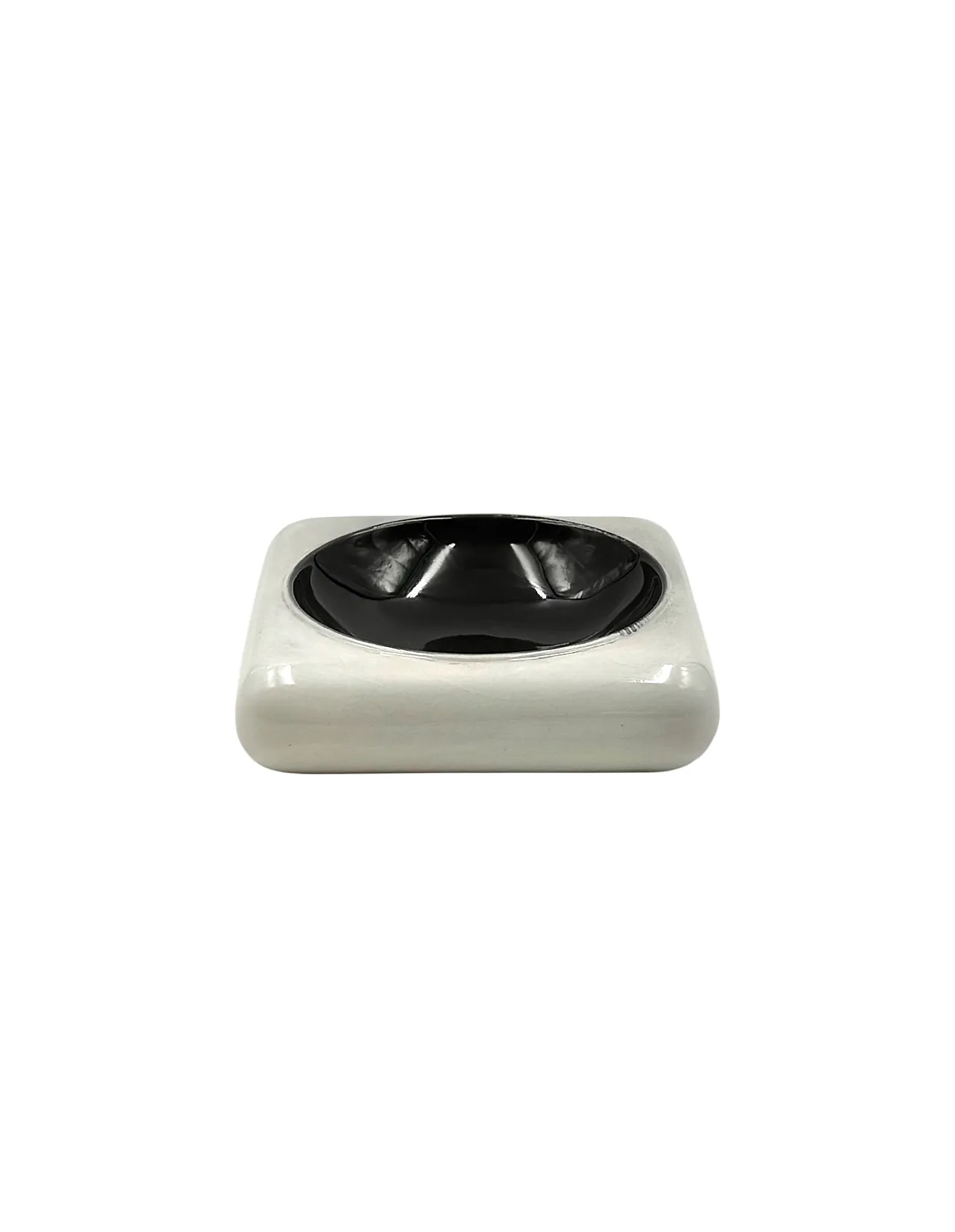 Space Age black and white ceramic pocket emptier 1980 1