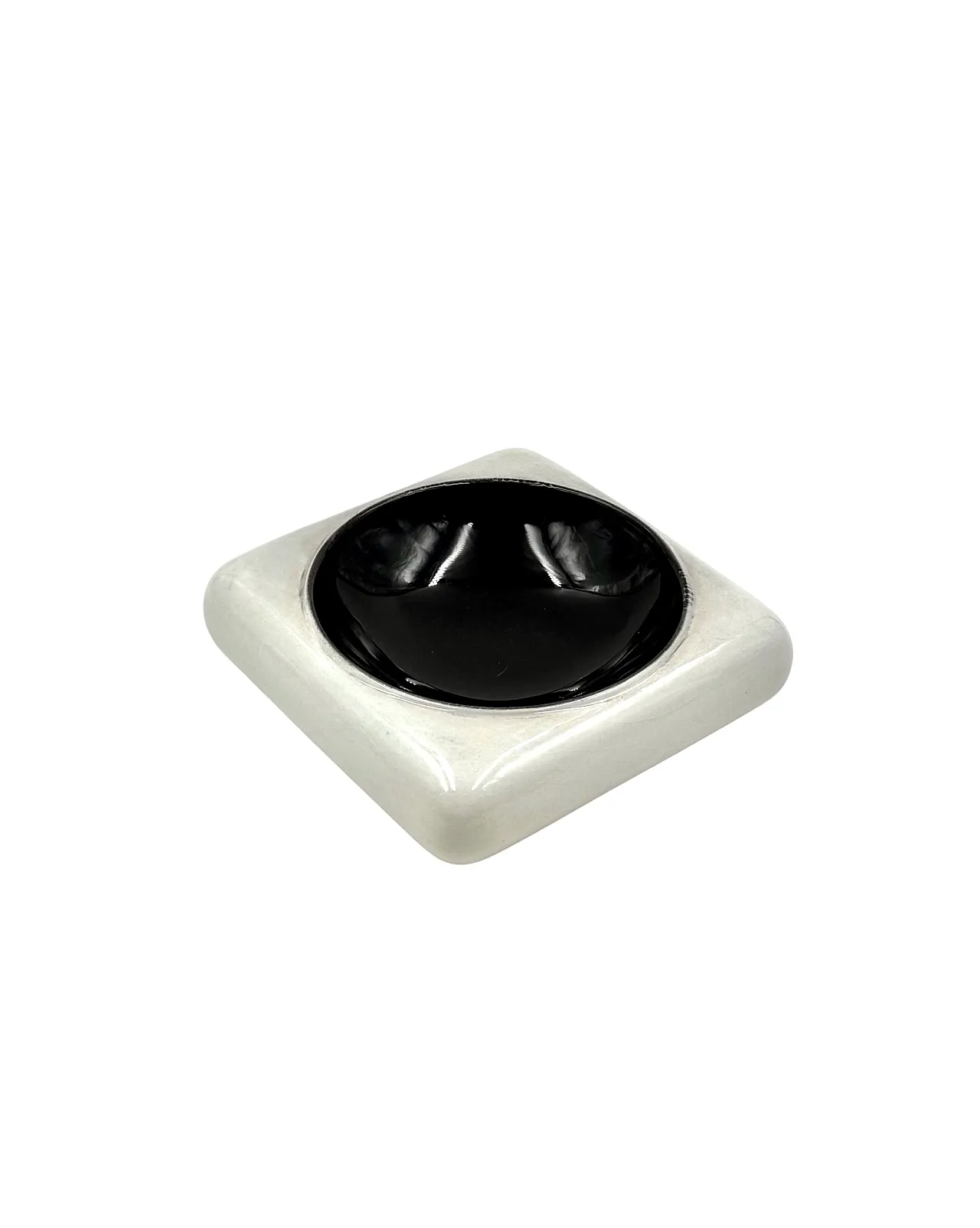 Space Age black and white ceramic pocket emptier 1980 8