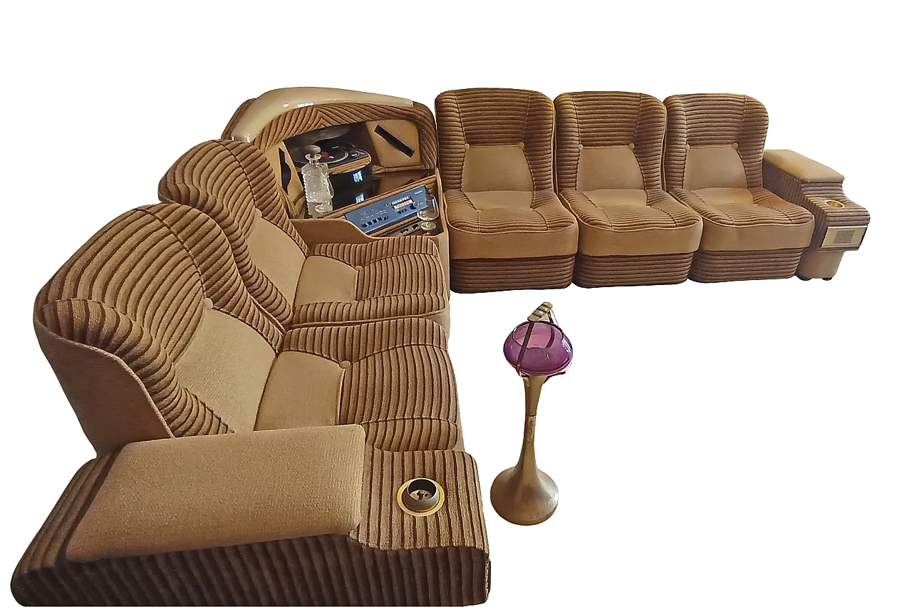 Modular sofa with stereo system, 1970s 1