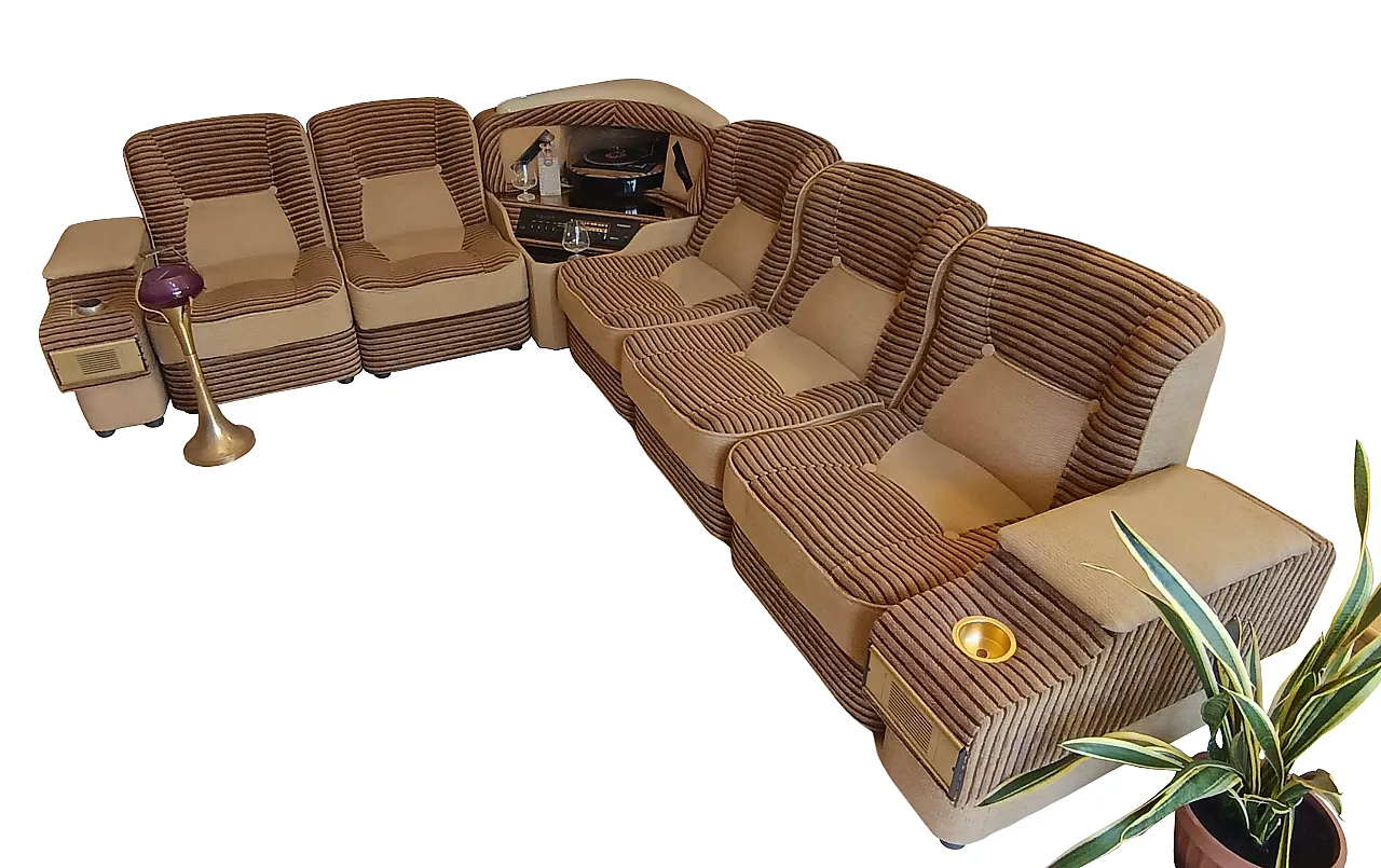Modular sofa with stereo system, 1970s 2
