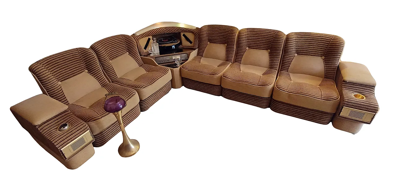Modular sofa with stereo system, 1970s 3