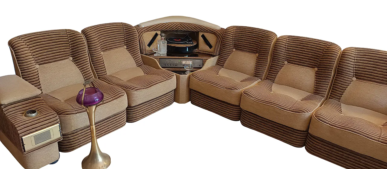 Modular sofa with stereo system, 1970s 4