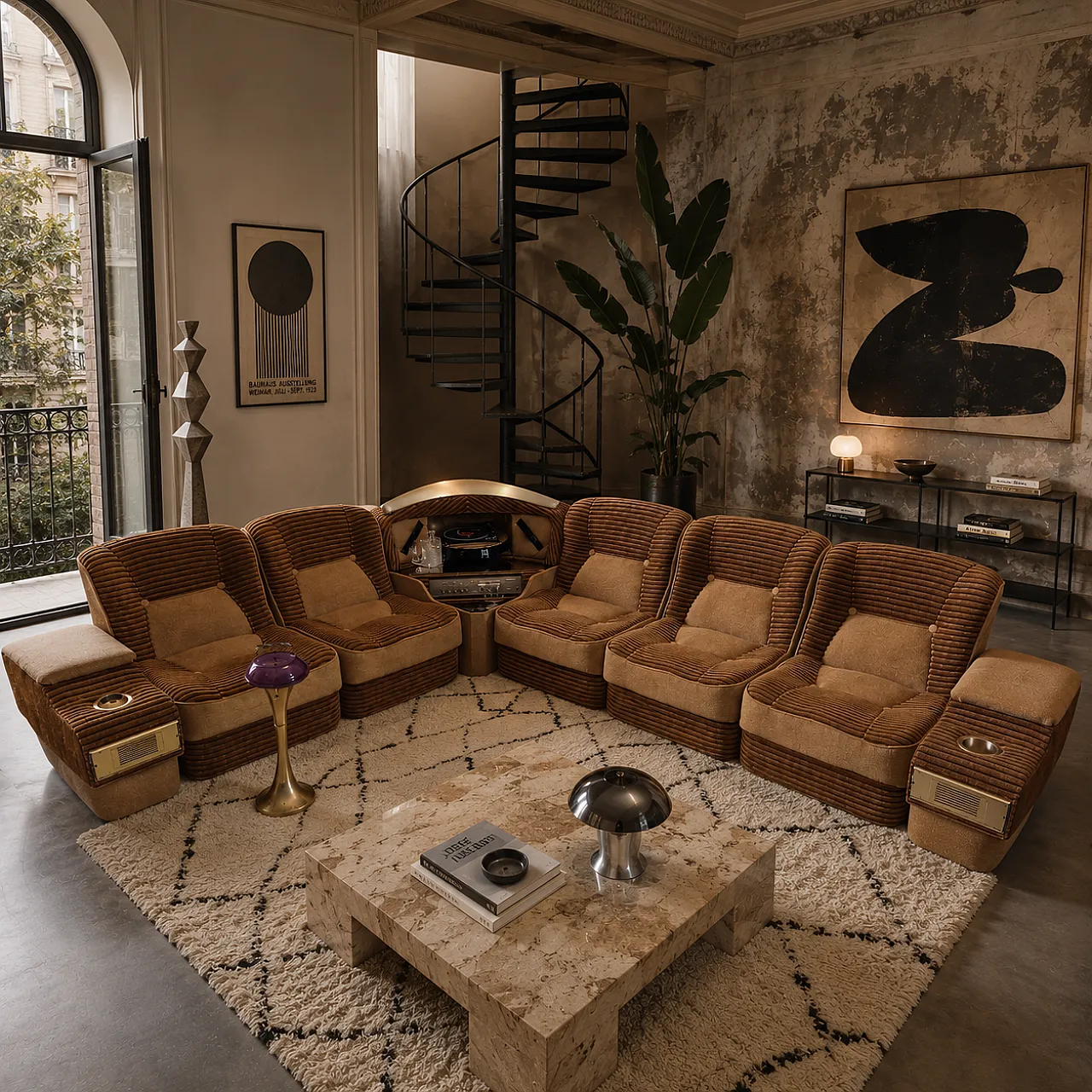 Modular sofa with stereo system, 1970s 9