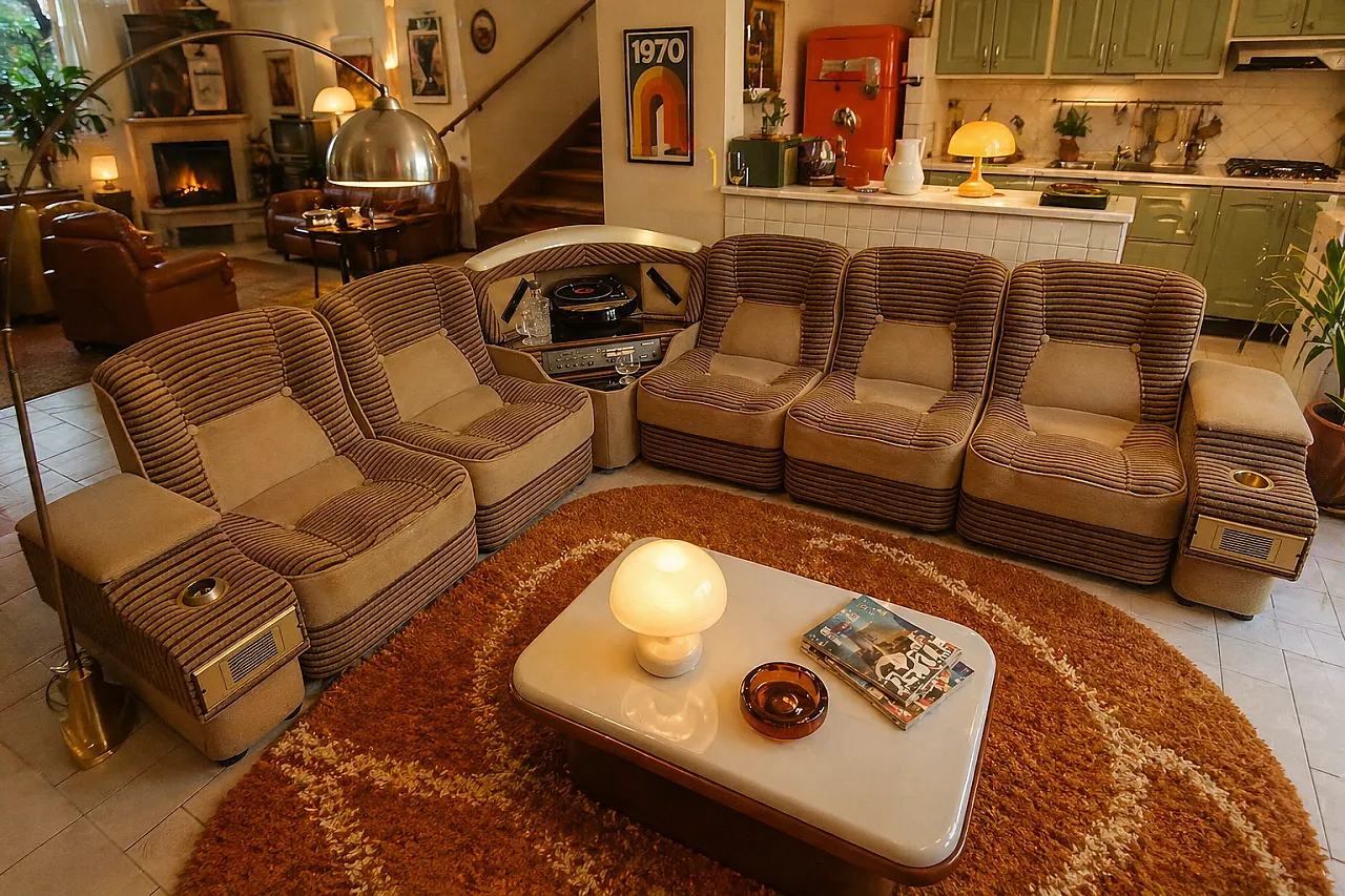 Modular sofa with stereo system, 1970s 13